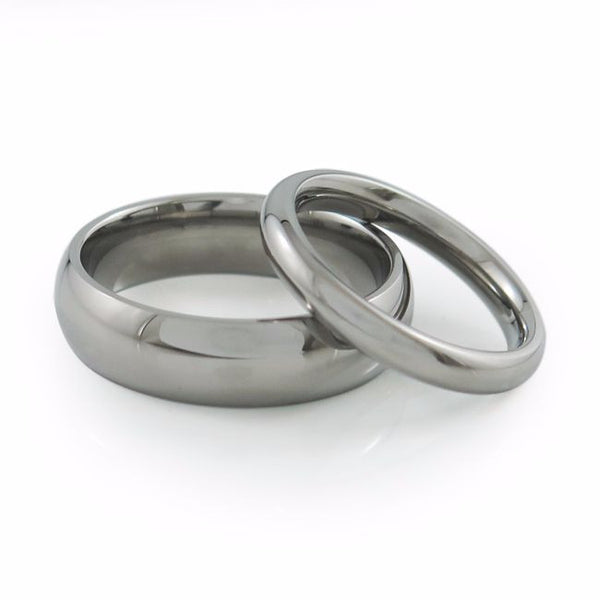 mens and ladies matching comfort fit titanium wedding bands