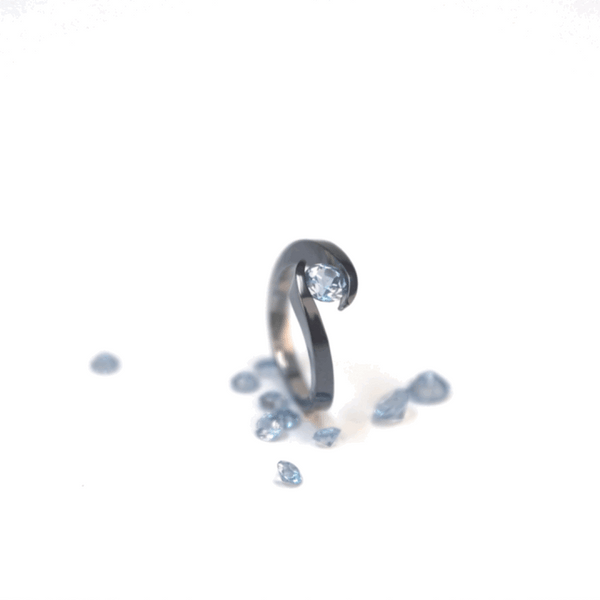 Stella | Black Titanium Solitaire Ring