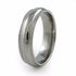 The Crescent Titanium wedding ring is a classic domed band that has received a beautiful double row of "milgrain" (tiny bead shapes). This milgraining brings a certain vintage jewelry transformation to this classically shaped band.