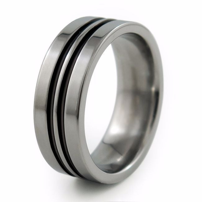 Titanium Ring with color, anodized or enamelled.