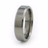 Mens titanium wedding band with beveled edges and custom fit. Pure titanium