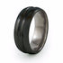 Mens Black Titanium Wedding band with comfort fit.