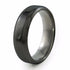 Simple classic black titanium wedding band and titanium ring. Comfort fit. Contour band