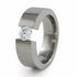 The Proxima Titanium engagement ring is a bold ring that lifts up your chosen Diamond or gemstone to accentuate it’s glimmer.
