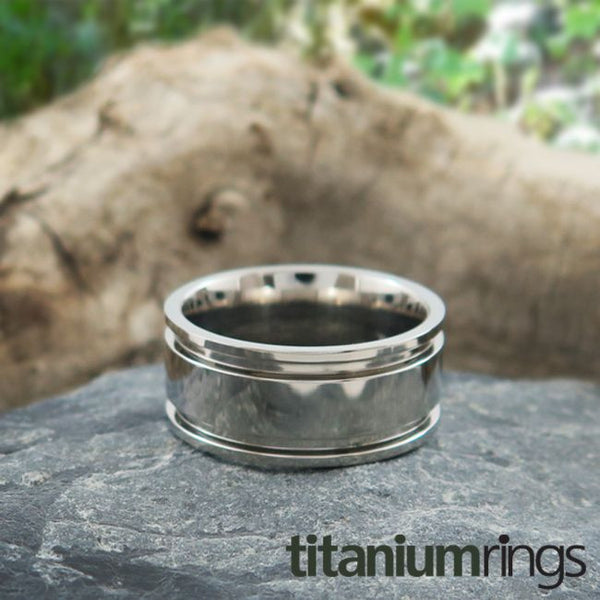 Mens & ladies titanium wedding bands with comfort fit Abyss collection 