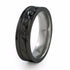Greek inspired black titanium ring the atlantis