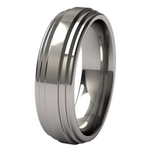 Titanium ring with a curved design and comfort fit
