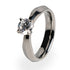 Solitaire diamond ring made from Titanium for women