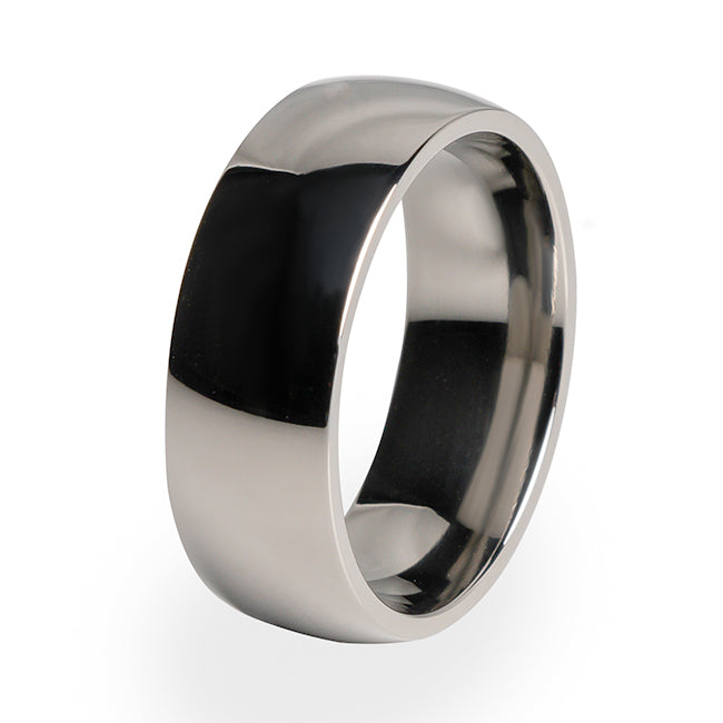 A polished Titanium ring for Men and Women. Wedding ring and special occasions.