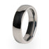 A traditional design titanium wedding ring. Men's ring or Women's ring. Polished finish and a comfort fit.