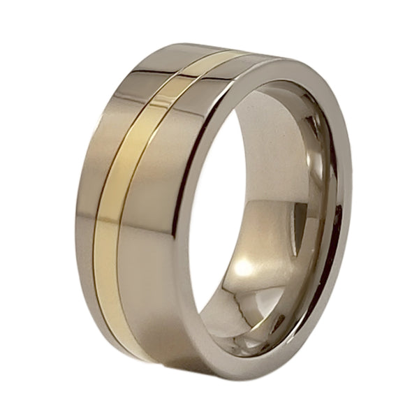 Sushi Gold Inlay Titanium ring-Titanium Rings