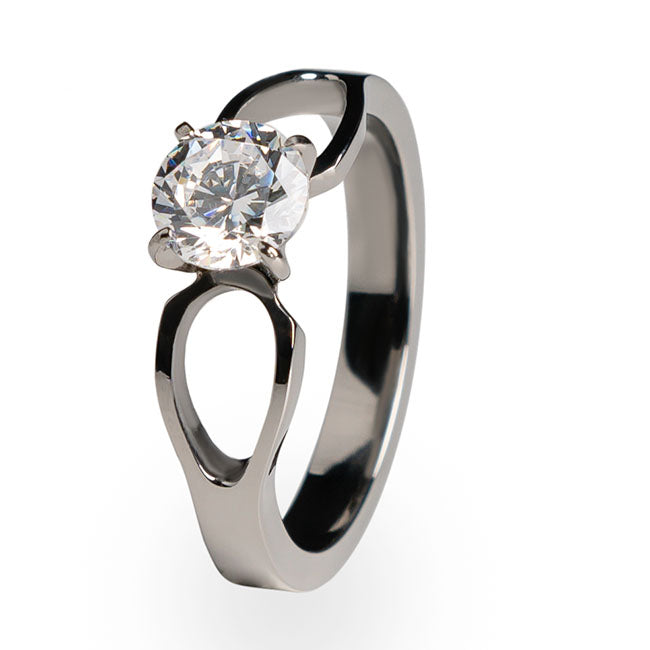 Titanium engagement ring. Customize with your own diamond or gemstone. A beautiful women's ring.