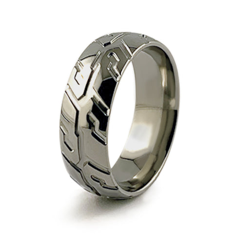 Tire Tread Titanium Ring