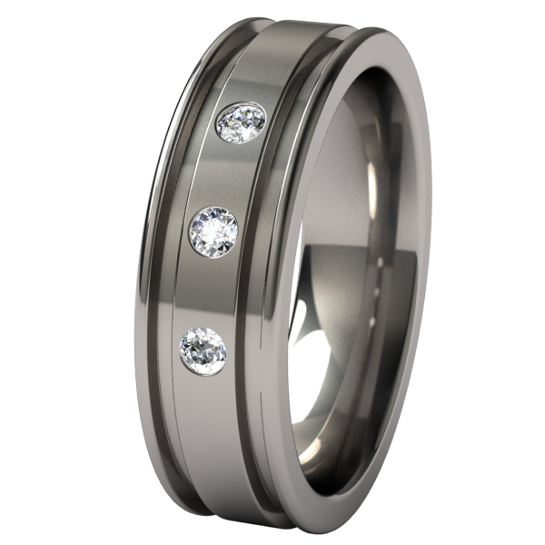 Abyss Inset Multi Stone Gems-none-Titanium Rings