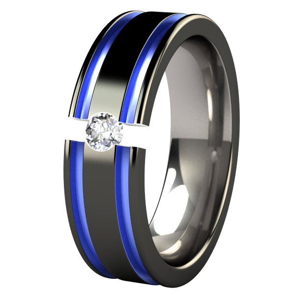 Abyss Tension Set - Black & Colored-none-Titanium Rings