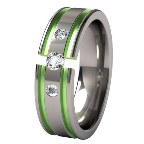 Abyss Past-Present-Future Tension Set with Side Stones - Colored