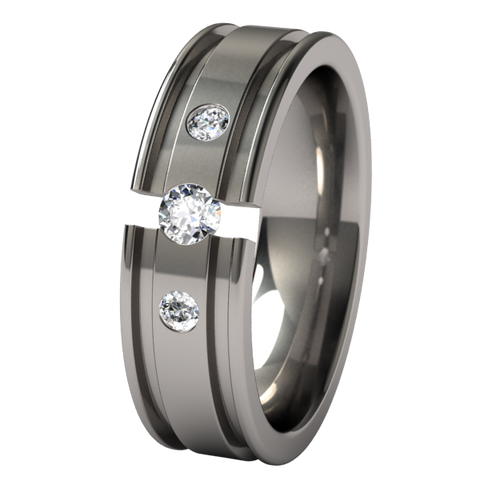 Abyss Past-Present-Future Tension Set with Side Stones