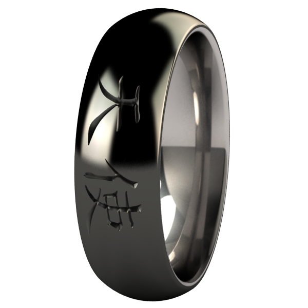 Angel Black-none-Titanium Rings