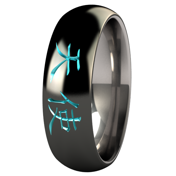 Angel - Black & Colored-none-Titanium Rings