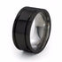 Mens Black Titanium Wedding band called the  Abyss Ring