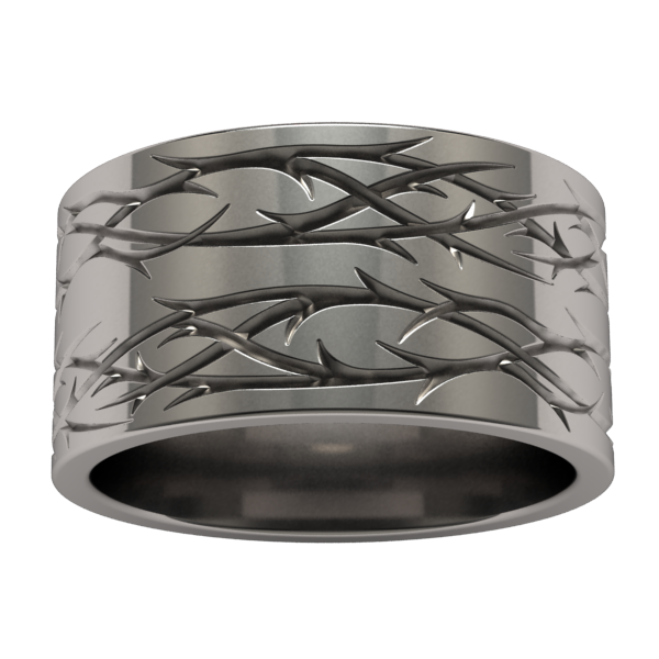 Custom Double Thorns-none-Titanium Rings
