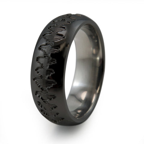 Heartbeat | Eclipse Ladies Black Titanium Ring