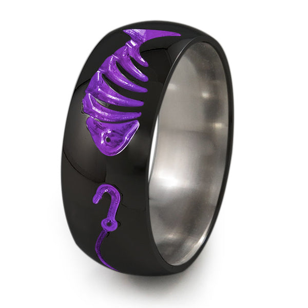 Fishermans Black Titanium Ring-Ring - Template 21-Titanium Rings