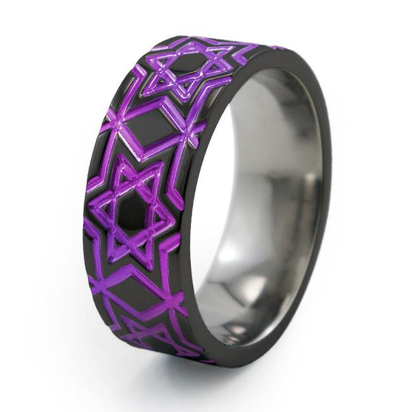 Magen David - Black Titanium Ring