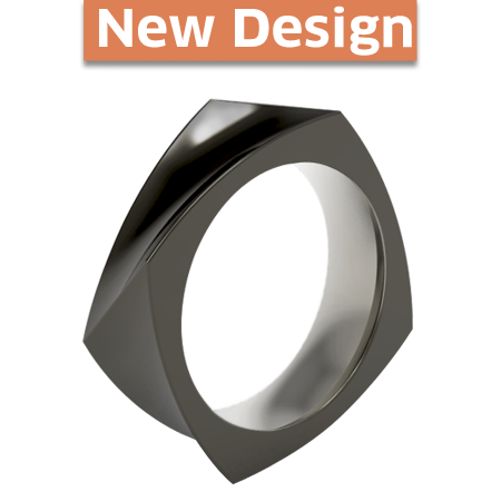 Quaddra - Black-none-Titanium Rings