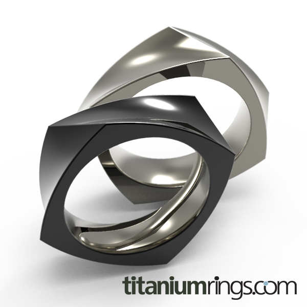 Quaddra - Black-none-Titanium Rings