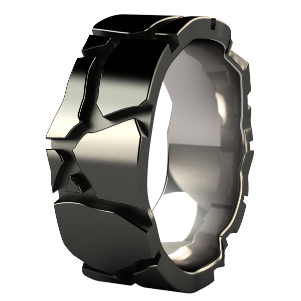 Rocky Road - Black-none-Titanium Rings
