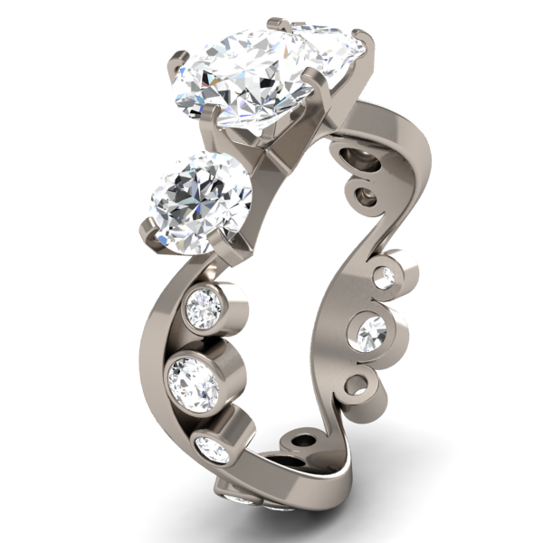 Sine Diamond-none-Titanium Rings