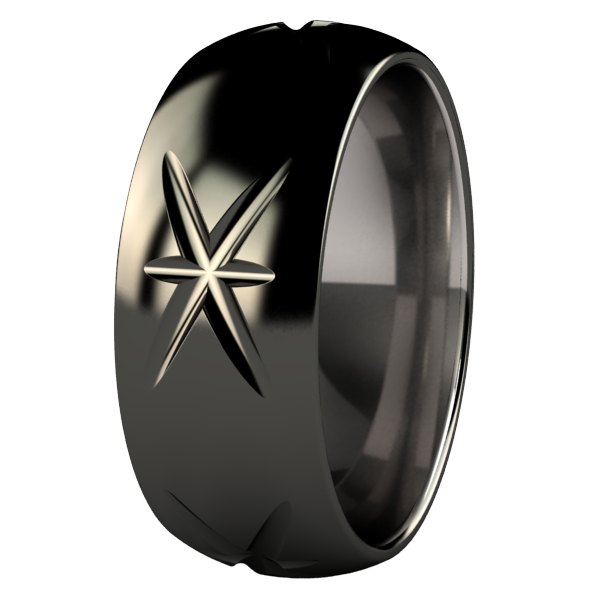 Starlight Black-none-Titanium Rings