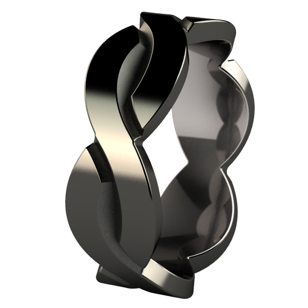 Torsade - Black-none-Titanium Rings