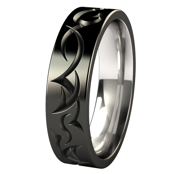 Tribe - Black-none-Titanium Rings