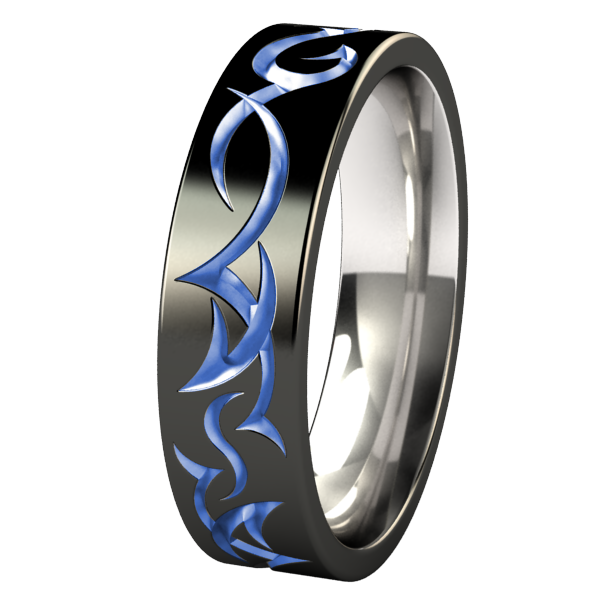 Tribe - Black & Colored-none-Titanium Rings