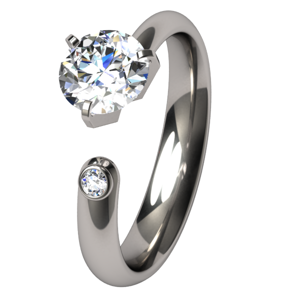 Trixie Diamond Solitaire-none-Titanium Rings
