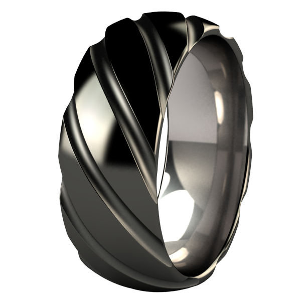 Twister - Black-none-Titanium Rings