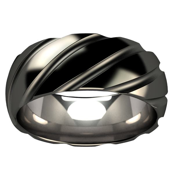 Twister - Black-none-Titanium Rings