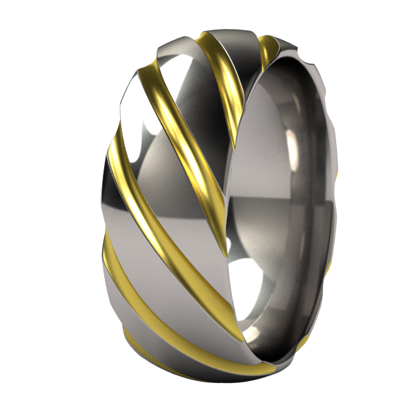 Twister - Colored-none-Titanium Rings