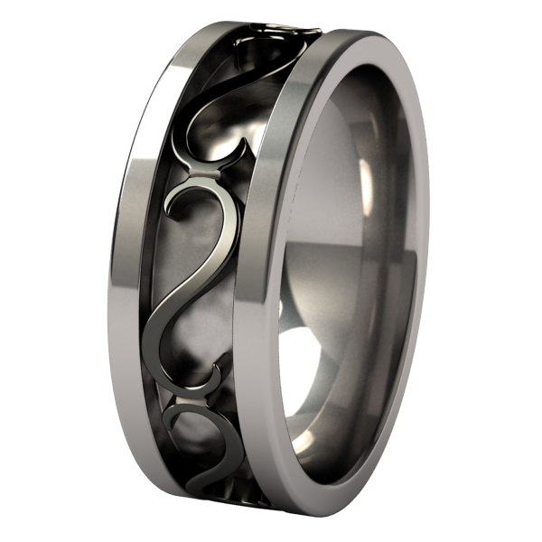 Vulcan Black 2tone-none-Titanium Rings