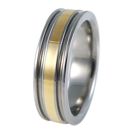 Abyss Single Yellow Gold Inlay-none-Titanium Rings