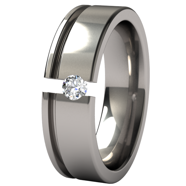 Zuzu Tension Setting-none-Titanium Rings