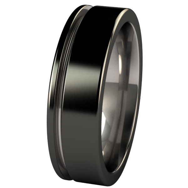 Zuzu - Black Two Toned-none-Titanium Rings