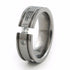 Mens comfort fit titanium wedding band with diamond inset  abyss ring