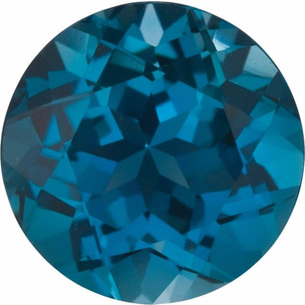 Topaz | London Blue | Round-Option-Titanium Rings