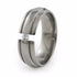 Mens Diamond or Sapphire or other gemstone titanium wedding band. The stone is tension set. 