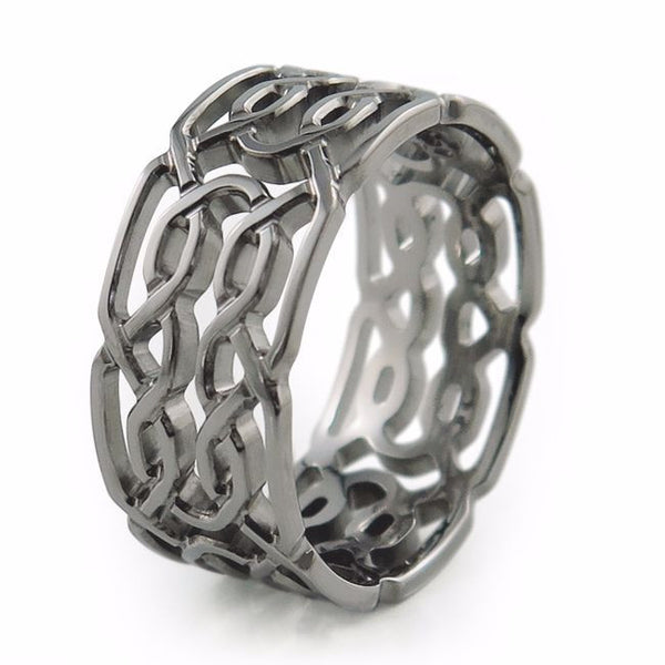 Mens Celtic knot pattern ring, mens ring, mens wedding ring 