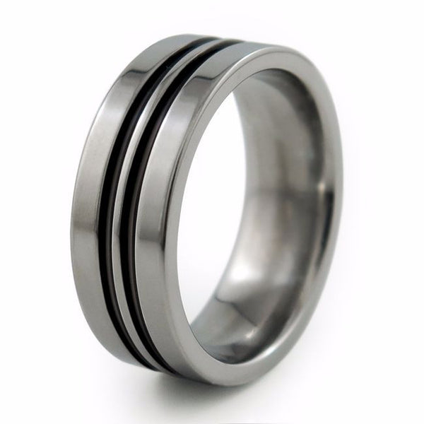 Titanium Ring with color, anodized or enamelled. 