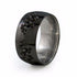  Liung Black Titanium ring with an Asian spin. Beautiful, ornate serpentine dragons are carved around the surface,